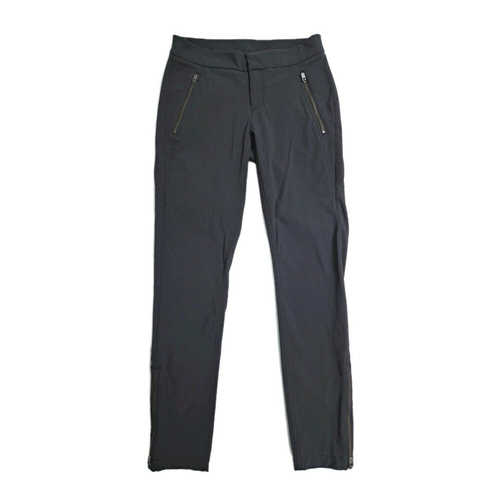 Athleta Wander Stash Skinny Pant Size 4 Gray Nylon Hiking Outdoor Ankle Zipper